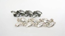 Choose your size silver metal clear or gray crystal hair pin clip barrette
