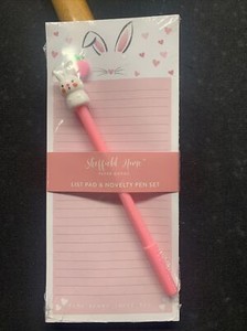 Sheffield Home Easter Bunny List Pad & Novelty Pen Set NEW!
