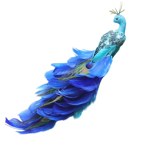 Clip-On Brillo Pavo Real con Pluma Navidad Pájaro Adornos para Árbol de Navidad - Imagen 10 de 18