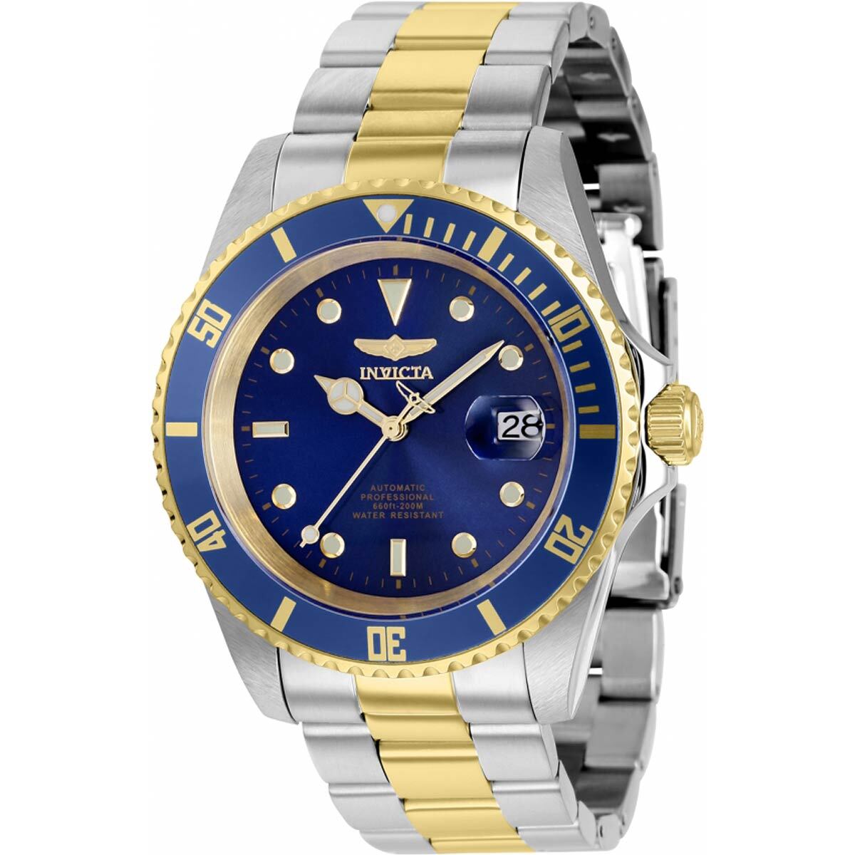 Invicta Men's Watch Pro Diver Automatic Blue Dial Two Tone
