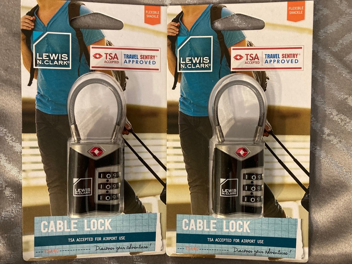 LOT OF Lewis Clark® Luggage Combination Cable Lock Black