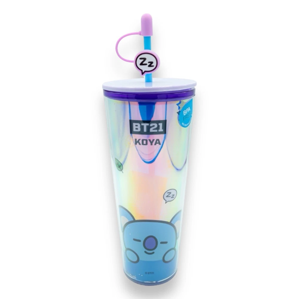BT21 Miniso Line Friends 800ml Hologram Tumbler with Straw