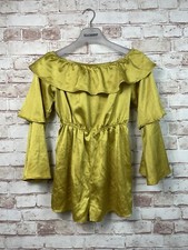 Slippery Shiny Satin Playsuit Romper Secretary 12 38 Bust Sissy Mistress TV CD