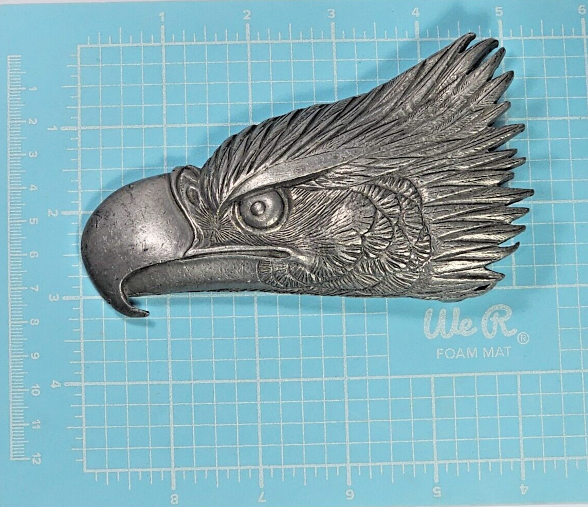 VTG SandyVal 1971 Solid Pewter Eagle Head Belt Bu… - image 7