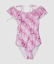  80 Splendid Littles Girl's Pink Hidden Shores Ruffle One Piece Swimsuit Size 12