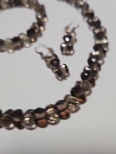 Jay King DTR DRT Sterling Silver Smoky Quartz Bead Necklace Bracelet Earrings - Picture 5 of 14