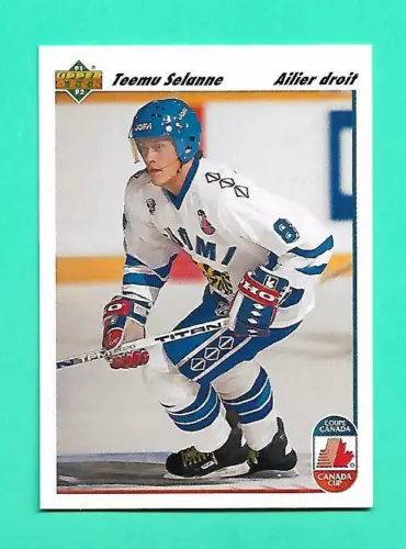 (1) TEEMU SELANNE 1991-92 UPD FRENCH # 21 FINLAND ROOKIE NM-MT CARD (W2488)  