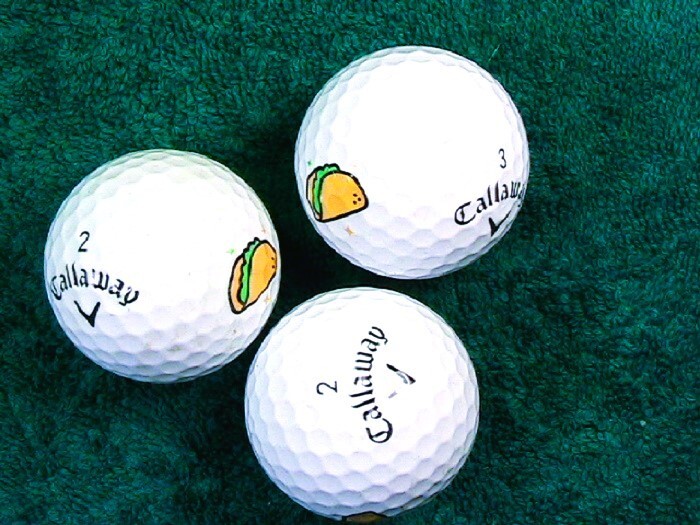 CALLAWAY SUPERSOFT GOLF BALLS WHITE w/ SHAMROCKS + TACO LOGOS (FACTORY