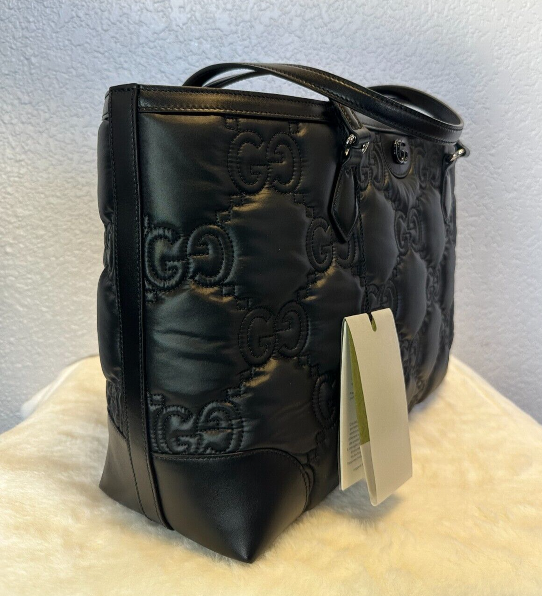New Gucci GG Matelasse Medium Tote Black 100% Authentic NWT