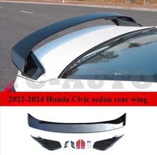 For 2022-2024 Honda Civic Sedan Rear Trunk Spoiler ABS Glossy Black  Spoiler