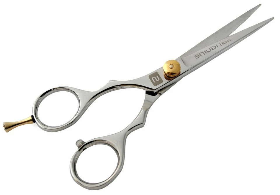 SANGUINE SCISSORS Left Handed Salon Scissors Left Handed Beard Scissors Silver 5.5" (14 cm) JAG