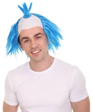 Blue Clown Scary Wig Bald Head Scary Twisted Clown Cosplay Party Costume HM-1017
