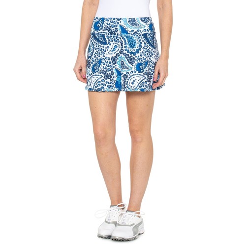 NWT Ladies GOTTEX Blue Paisley Golf Tennis Nikki Ruffle Skort S M L