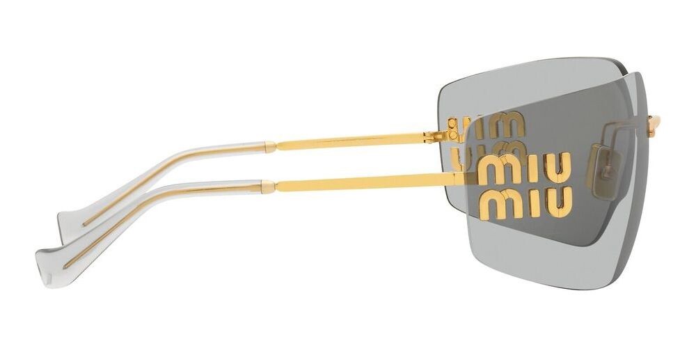 Miu Miu Sunglasses MU 54YS Gold Light Grey 5AK3/0B Logo 