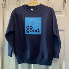 UNISEX Kids SZ 4 LS Navy Blue Pullover Sweatshirt  &ldquo;DO GOOD&rdquo; NWOT