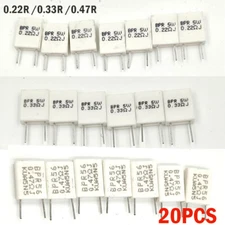 20Pcs 5W Wirewound Non-inductive Cement Resistor Ceramic horizontal 0.22R-0.47R