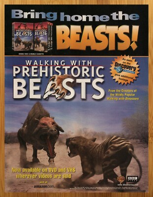 2002 Walking with Prehistoric Beasts Print Ad/Poster 00s Kids DVD