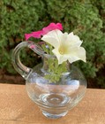 Vintage Heavy Clear Glass Creamer Small Pitcher Vase — photo 10