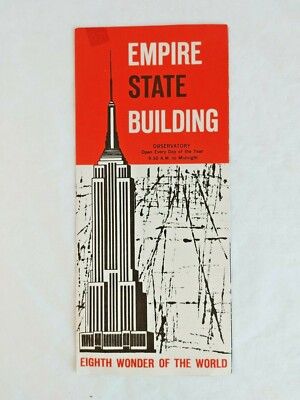Vintage 1950s EMPIRE STATE BUILDING Brochure 8th Wonder of the World  #16604