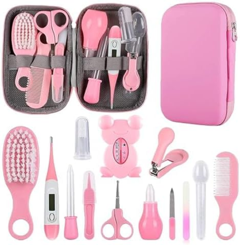Baby Grooming Kit, Infant Safety Care Set with Hair Brush Comb Nail Clipper Nasa