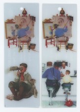 Two Norman Rockwell Animated Motion Lenticular Bookmarks New