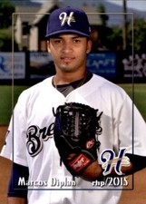 2015 Helena Brewers Grandstand 10 Marcos Diplan Dominican Republic Baseball Card