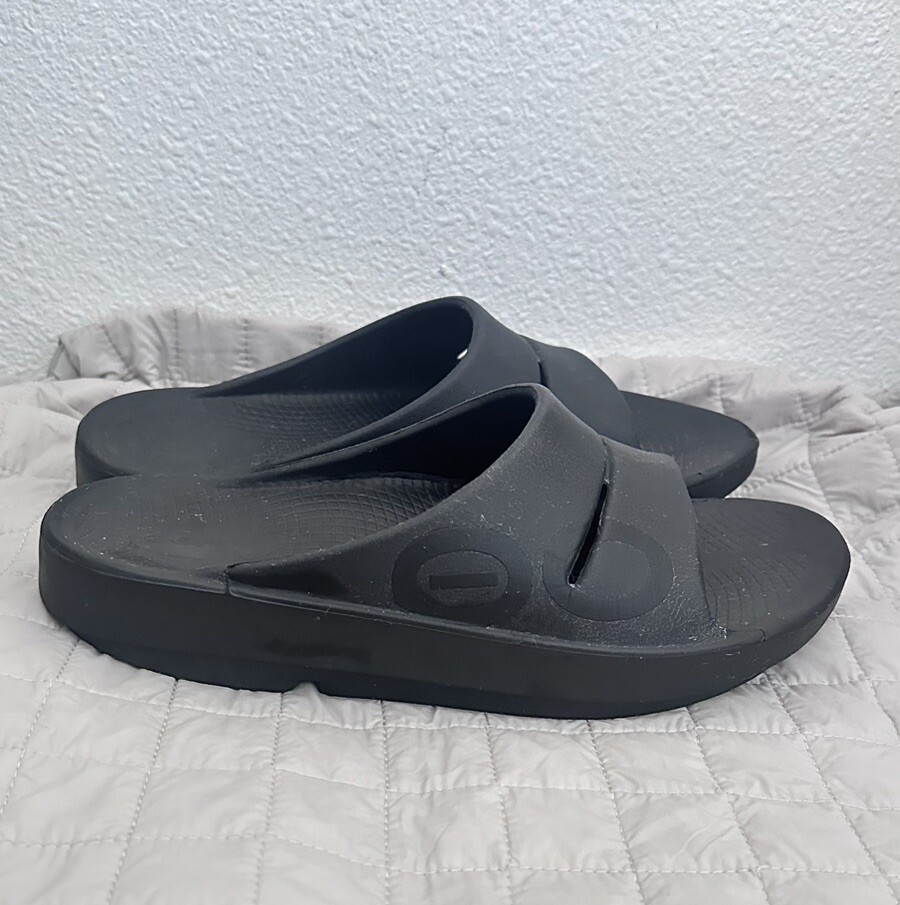 OOFOS Ooahh Slide Sandals Shoes Black Recovery Sport Comfort  display picture 2