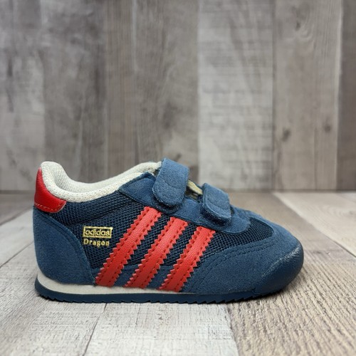 Adidas Dragón Infante Niño Pequeño Niños Talla 4 Tenis Entrenador Zapatos Gamuza Azul - Imagen 7 de 11