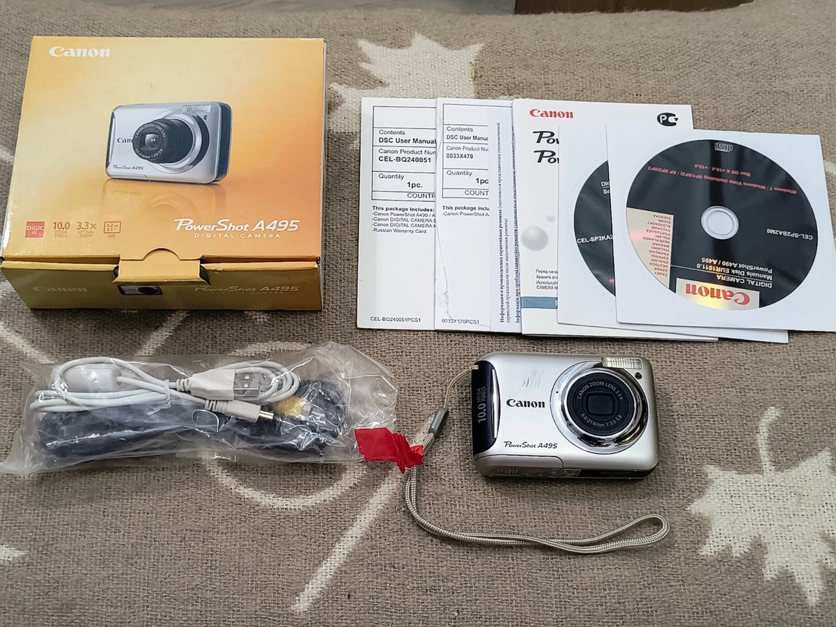 Canon PowerShot A495 10.0MP Digital Camera - Silver for sale Canon PowerShot A495 10.0MP Digital Camera - Silver for sale