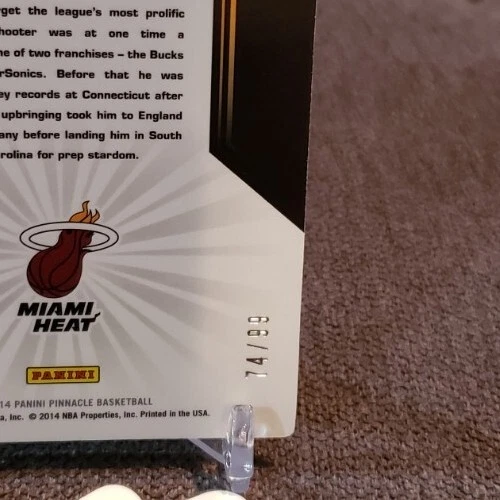 2013-14 Panini Pinnacle - The Naturals Die-Cut #19 Ray Allen/99 Foto 3 de 3