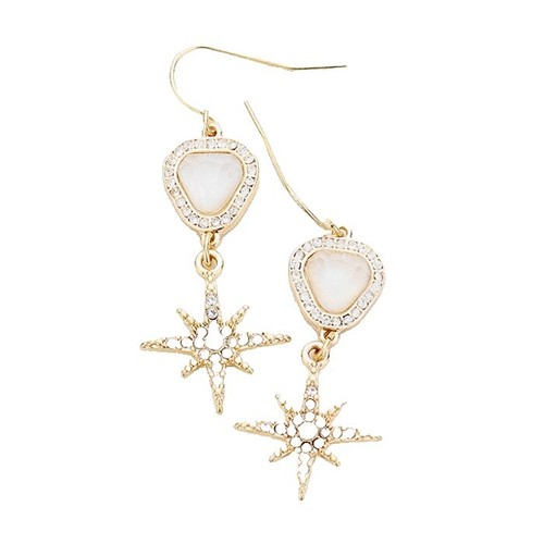 Auth NEW Lele Sadoughi BUTTON Crystal Lily Mother of Pearl  display picture 1