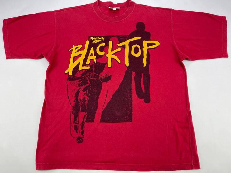 Reebok Blacktop t-shirt, vintage, 90s hip hop clothing, 1990s, hip