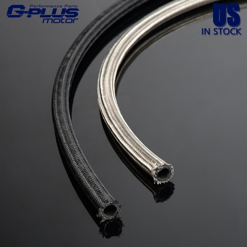 New Fit For Hose End Adaptor Kit 5M AN4 Stainless Braided Oil Fuel Line Silver - Picture 6 of 9