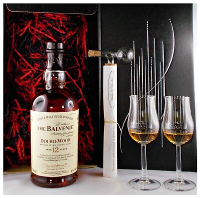 Balvenie Double Wood 12 Jahre Single Malt Whisky +Portionierer+2 Gläser Geschenk