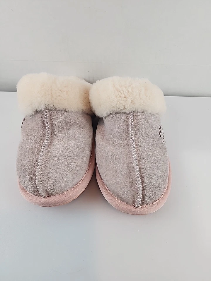  Tarramarra Rosa Scuff Zapatillas Piel de Oveja para Mujer Beige/Rosa 6 Foto 3 de 4