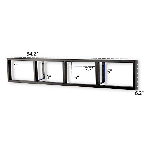 Black Floating Shelves for Wall, 34 Inch Video Games CD DVD Storage Shelves, - Picture 3 of 6