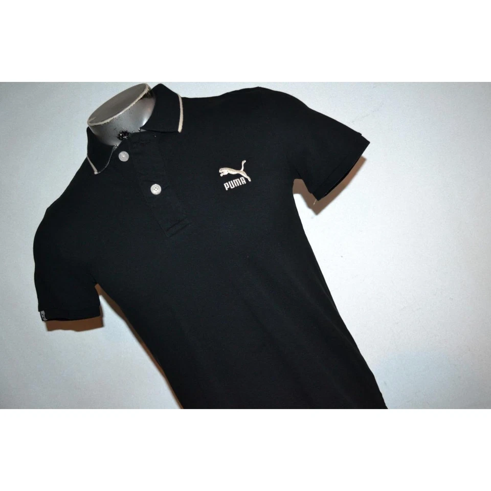 Polo de golf Puma 22389 negro rendimiento algodón talla pequeña para hombre Foto 3 de 4