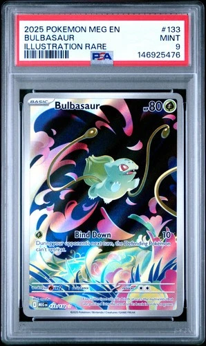 2025 POKEMON MEG EN-MEGA EVOLUTION ILLUSTRATION RARE #133 BULBASAUR PSA 9