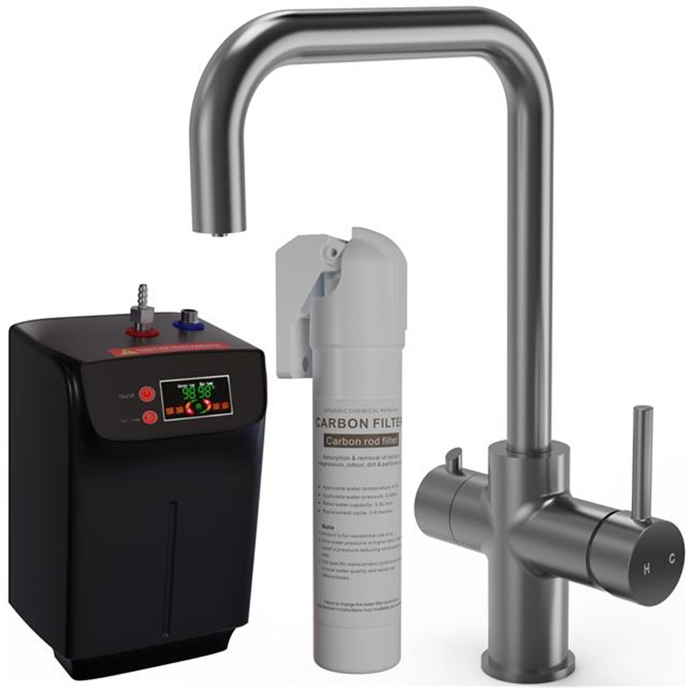 Liquida EBT411GM 4-in-1 Gun Metal Instant Boiling Hot & Filter Kitchen Tap