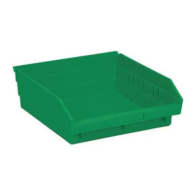 Quantum Storage Systems Qsb109gn Shelf Storage Bin, Polypropylene, Green, 4 In