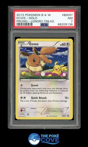 Eevee BW97 Holo Promo PSA 7 | POP 58 - POP 2 in a 10! | Legendary Treasures