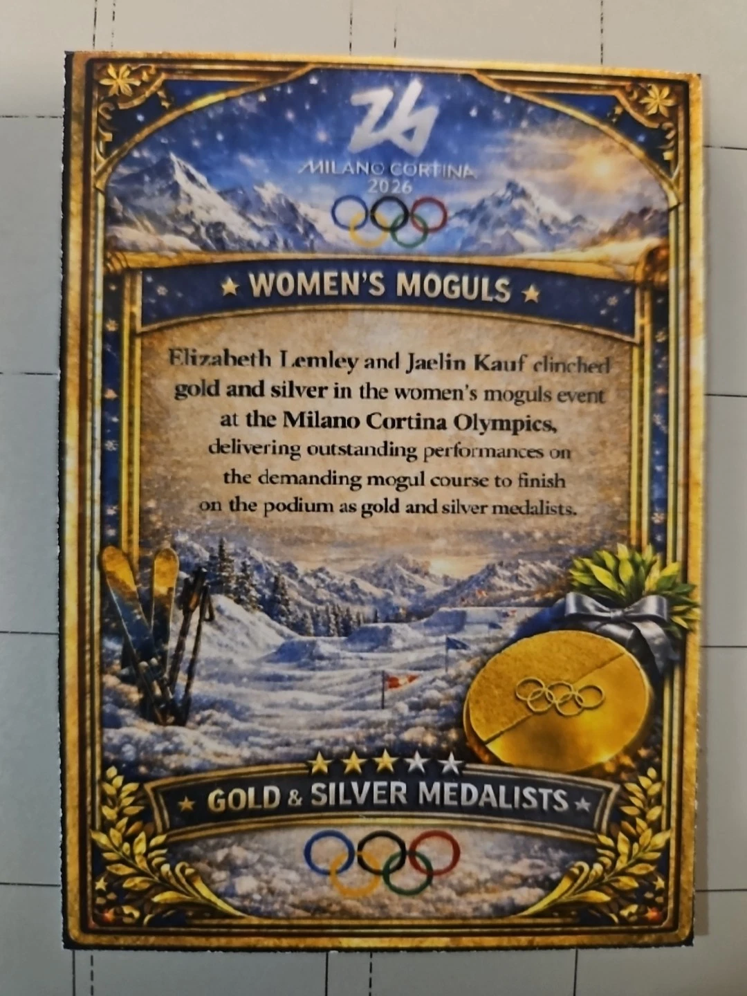 2026 Winter Olympics Medal Series Card - Women's Moguls - Lemley & Kauf