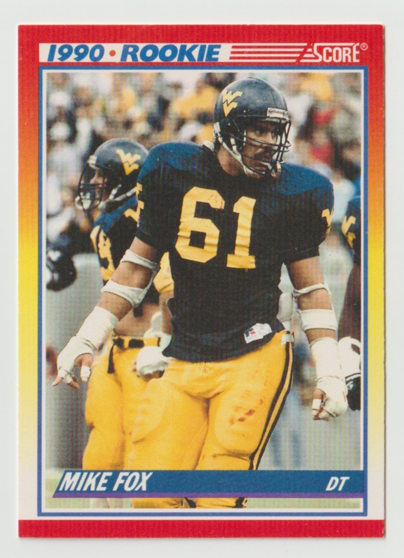 1990 Score Football #644 Mike Fox RC - West Virginia Mountaineers