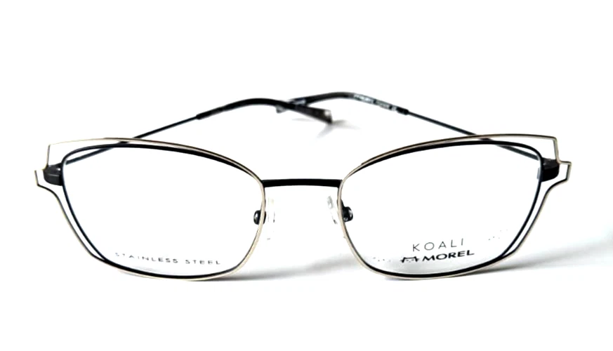 MARCOS DE GAFAS MOREL KOALI 20059K METAL NEGRO AUTÉNTICO BORDE COMPLETO 52-19-140 Foto 3 de 4