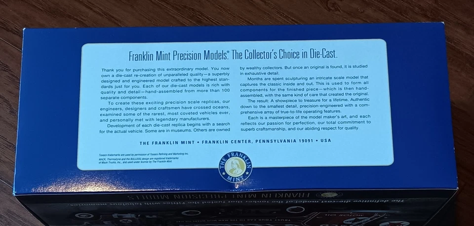 Remolque cisterna Franklin Mint BX12XQ31 1950 clásico Texaco con Mack B-61 nuevo en caja Foto 3 de 4