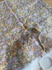 4 yds 15.5''w purple orange floral double gauze cotton fabric 260267 A04