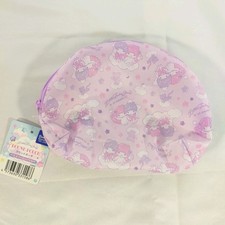 Sanrio Characters Round Pouch DAISO Japan Cute Pink Zipper Cosmetic Bag