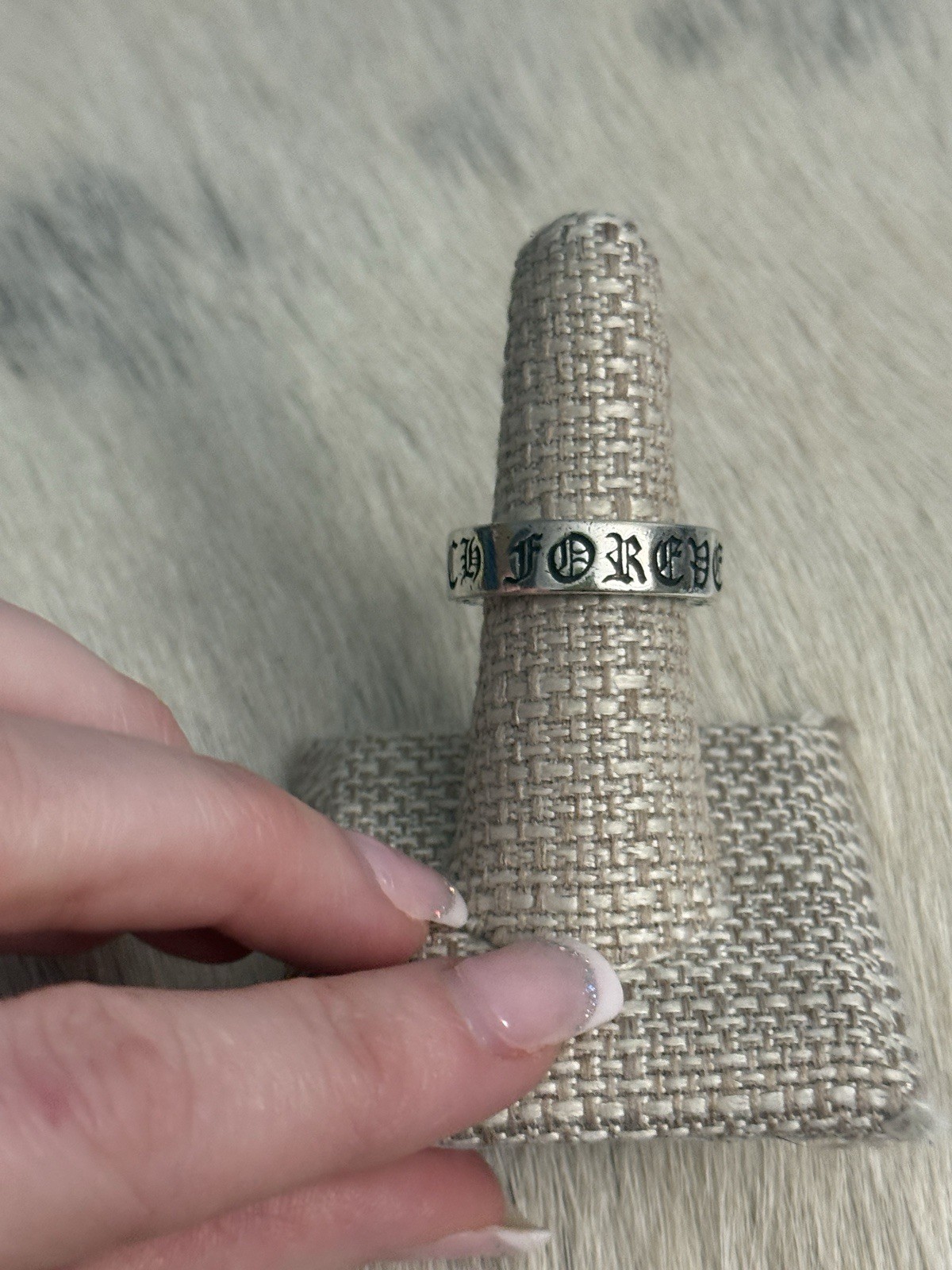 Chrome Hearts Forever Sterling Silver 2003 Cross Band Ring 925 CH Size 7.5 thumbnail 7