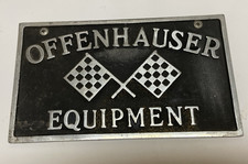 ANTIQUE OFFENHAUSER ALUMINUM CAR CLUB HOT ROD PLATE GAS OIL AUTO LICENSE PLAQUE