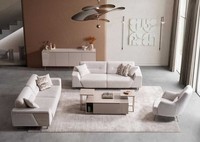 3 Sitzer Sofa Sessel Wohnzimmer Stil Modern Farbe Weiß Weich Bequem Neu
